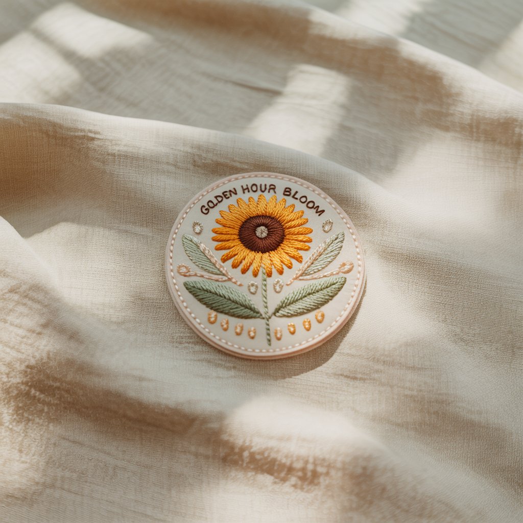 Golden Hour Bloom Embroidered Patch