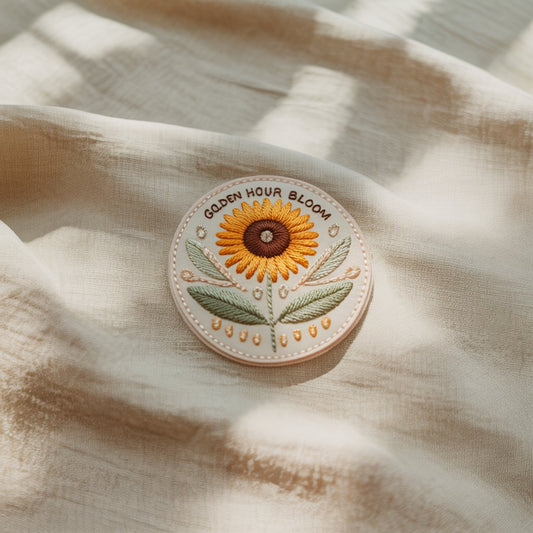 Golden Hour Bloom Embroidered Patch
